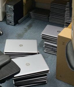 Laptops on the floor